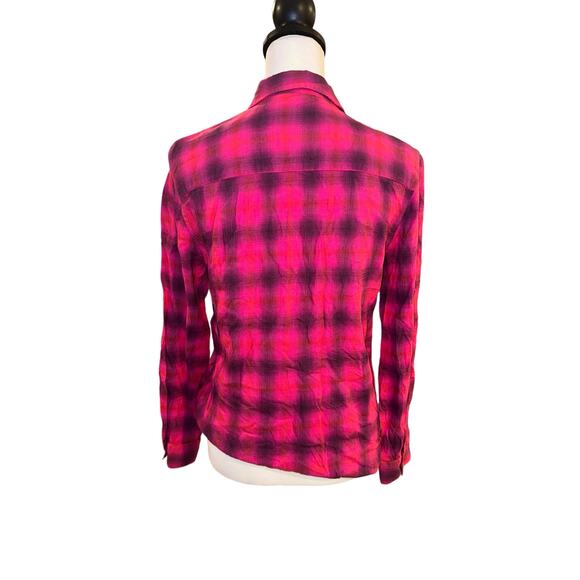 American Eagle Women's Button Down Pink Purple Medium - Picture 3 of 3